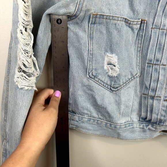 Kendall & Kylie light wash jean jacket medium‎ - Picture 4 of 9